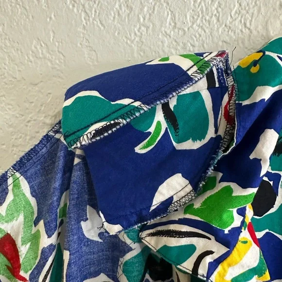 Vintage Melissa Lane Floral Dress 100% Cotton Multicolor Size 14 - Picture 5 of 12